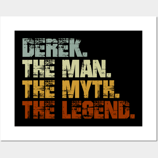 Derek The Man The Myth The Legend Wall Art by designbym
